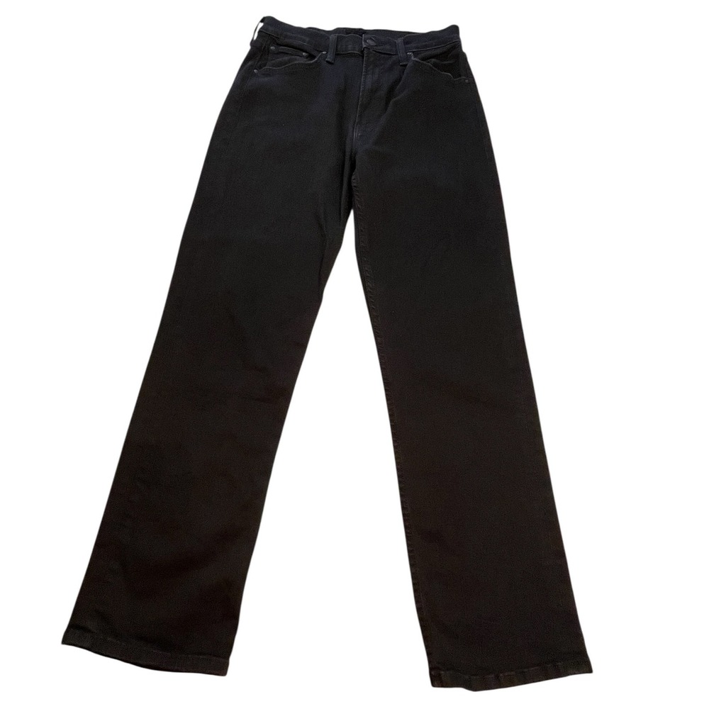 MOTHER Black Cropped Straight Jeans